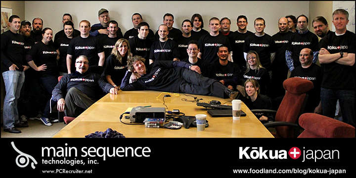 "Kōkua" for Japan from Main Sequence Technologies The Main Sequence team wearing their Kōkua Japan shirts.
