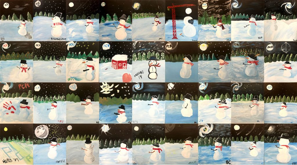 Snowman paintings