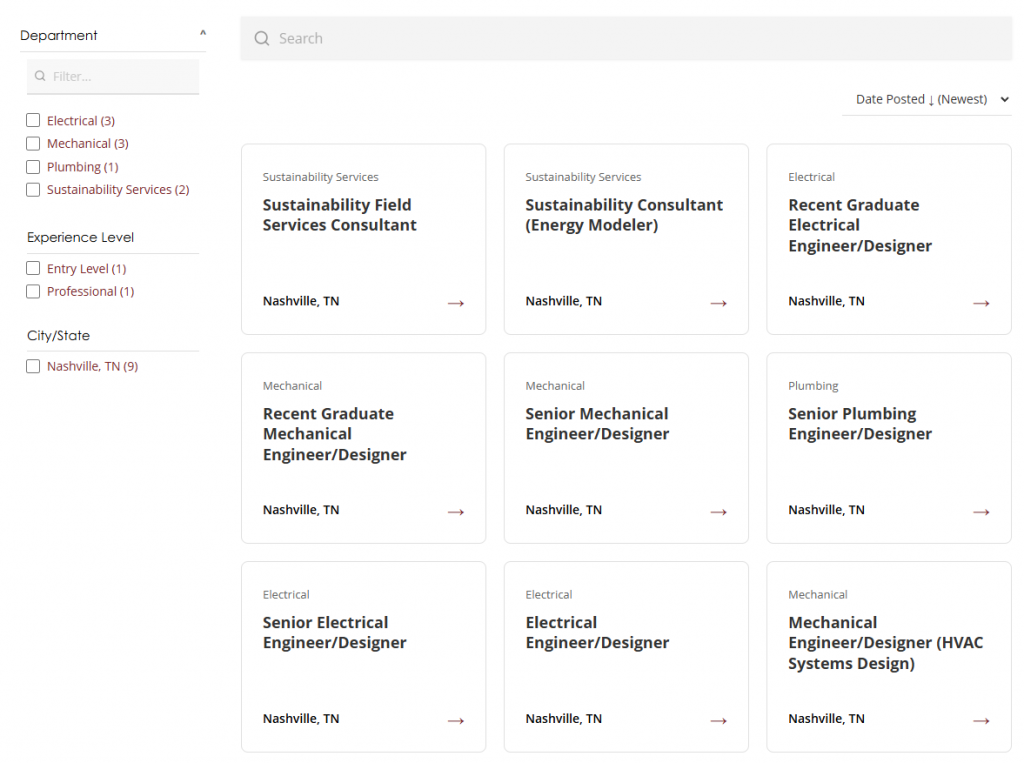 WordPress job board filtering
